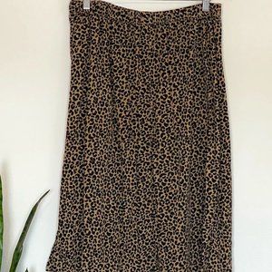 Old Navy - Leopard Print Midi Skirt - L